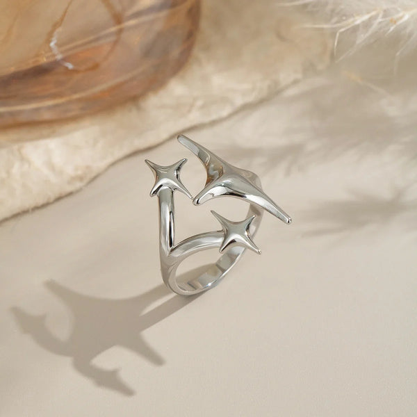 Minimalist Y2K Metal Star Open Ring