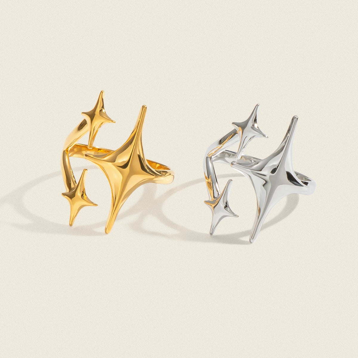 Minimalist Y2K Metal Star Open Ring — dettaglio del tessuto
