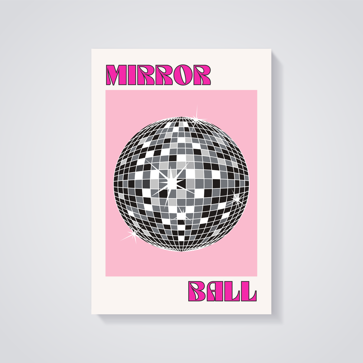 Mirror Ball Pink Poster — vista posteriore