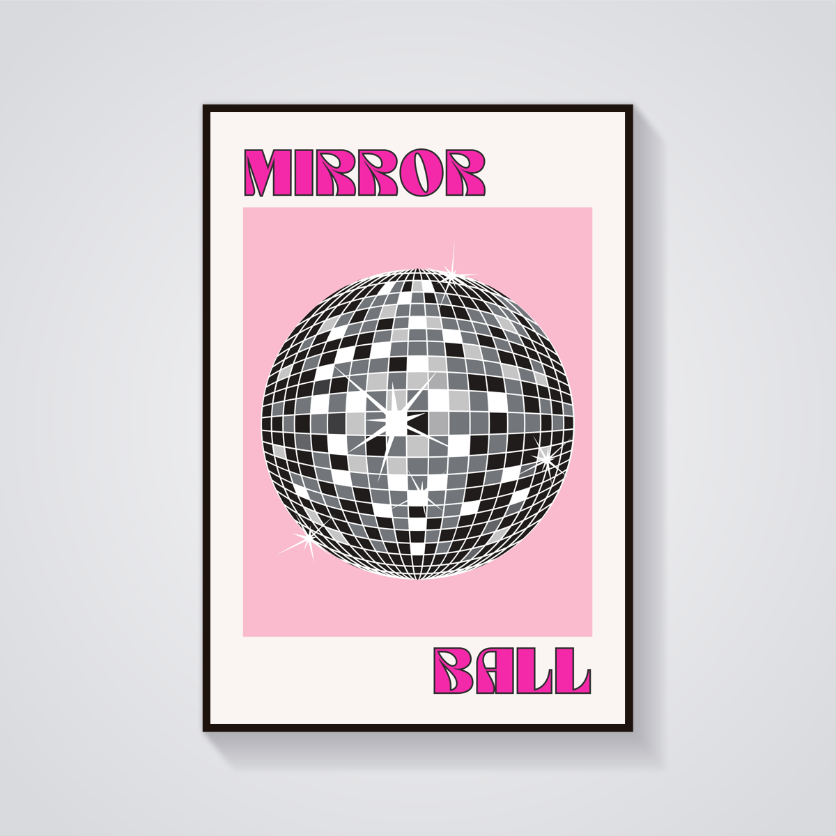 Mirror Ball Pink Poster — vista frontale