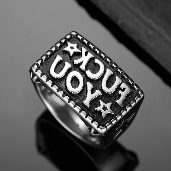 Mirrored FU Ring — vista frontale
