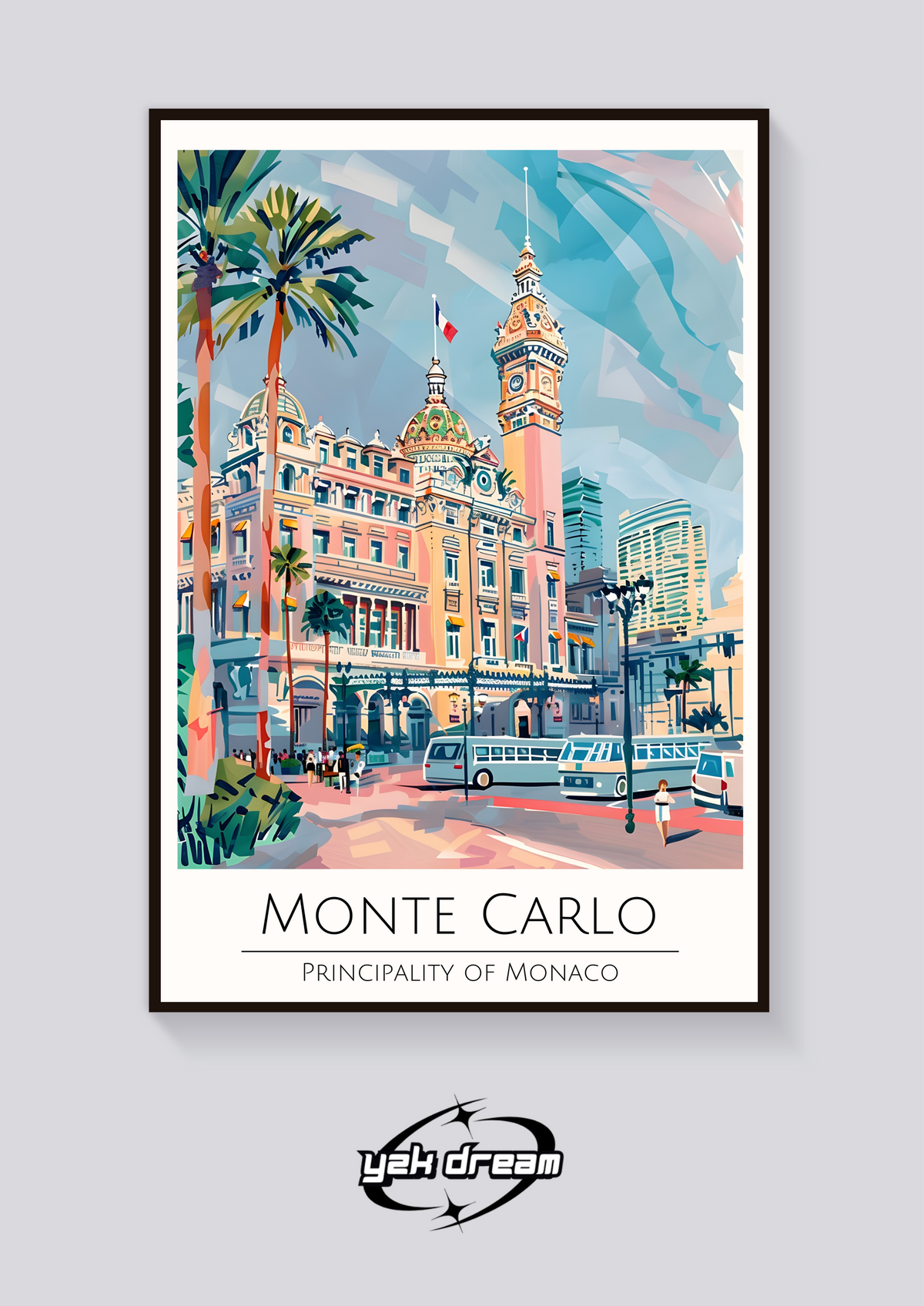 Monte Carlo Casino Retro Poster — vista posteriore