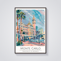 Monte Carlo Casino Retro Poster — vista frontale