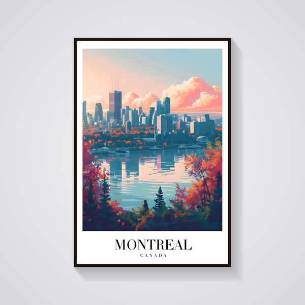 Montreal Autumn Vintage Poster — vista frontale