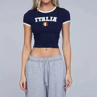 Navy Italia Crop Top — dettaglio