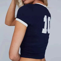 Navy Italia Crop Top — dettaglio della stampa