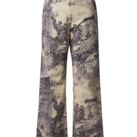 Oil Painting Style Graphic Baggy Jeans — dettaglio della stampa