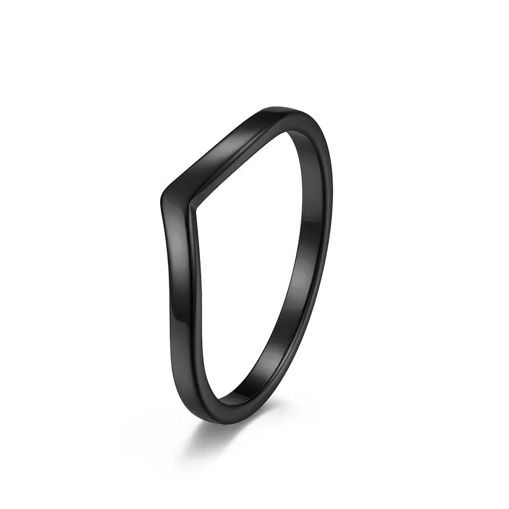 One V Shape Ring — vista frontale