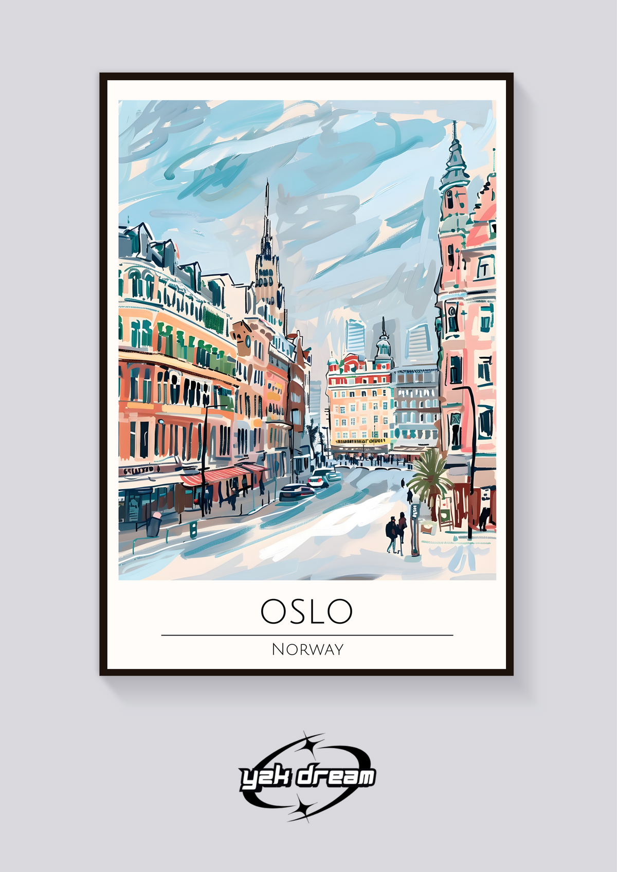 Oslo Cityscape Poster — vista posteriore