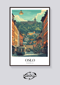 Oslo Tram Vintage Poster — vista posteriore