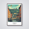 Oslo Tram Vintage Poster
