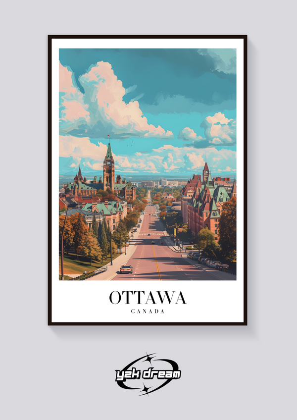 Ottawa Parliament Vintage Poster