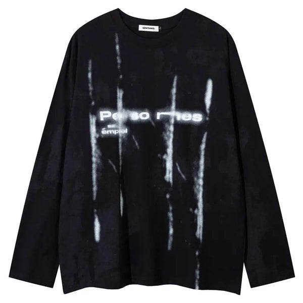 Oversized Grunge Y2K Graphic Long Sleeve Top