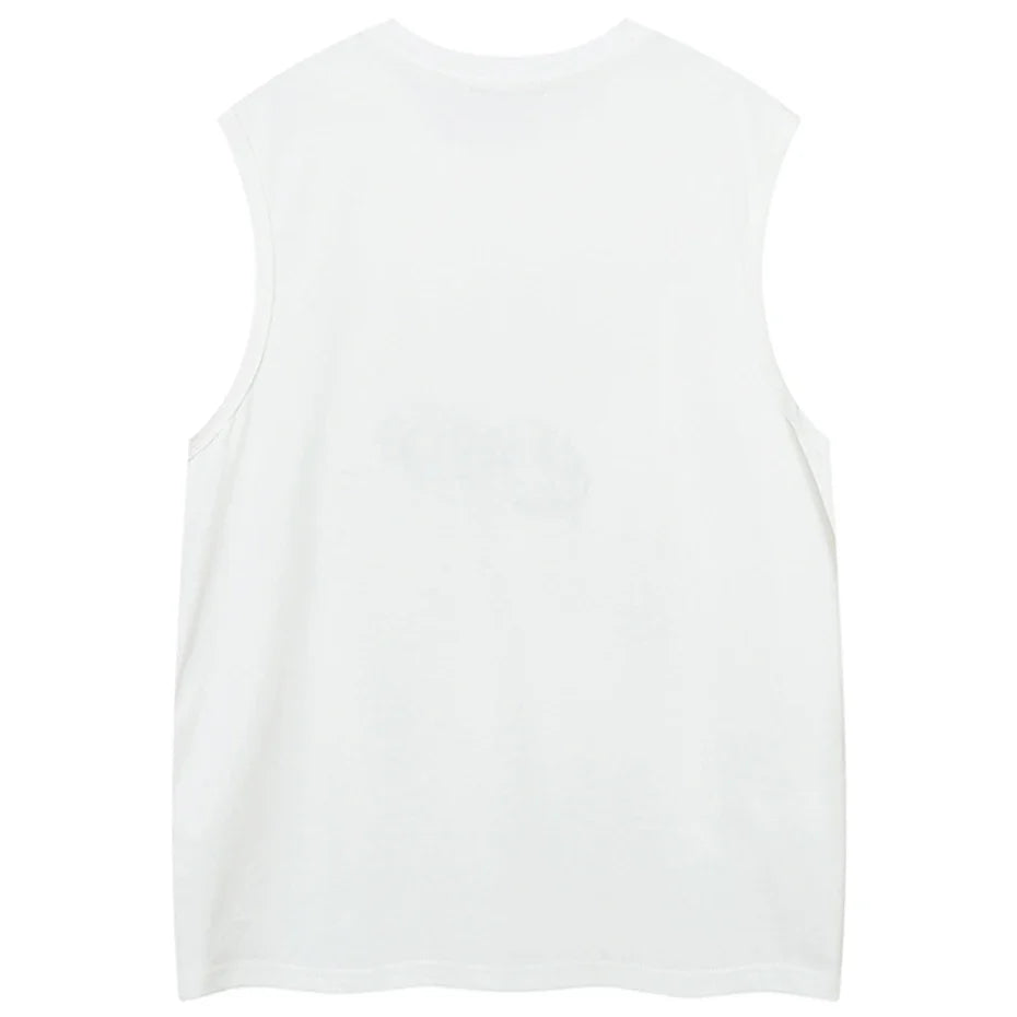 Oversized Star Patchwork Y2K Tank Top — vista laterale