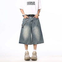 Oversized Wide Leg Washed Y2K Jorts — vista posteriore