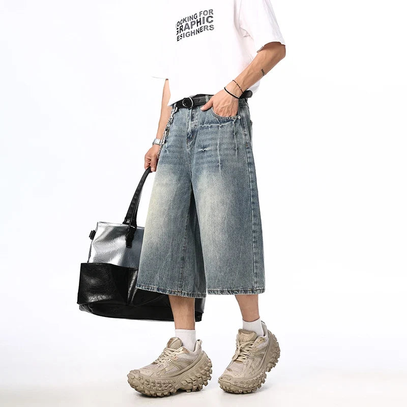 Oversized Wide Leg Washed Y2K Jorts — dettaglio