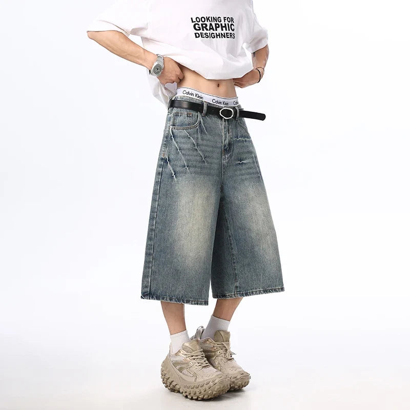 Oversized Wide Leg Washed Y2K Jorts — in alternativa