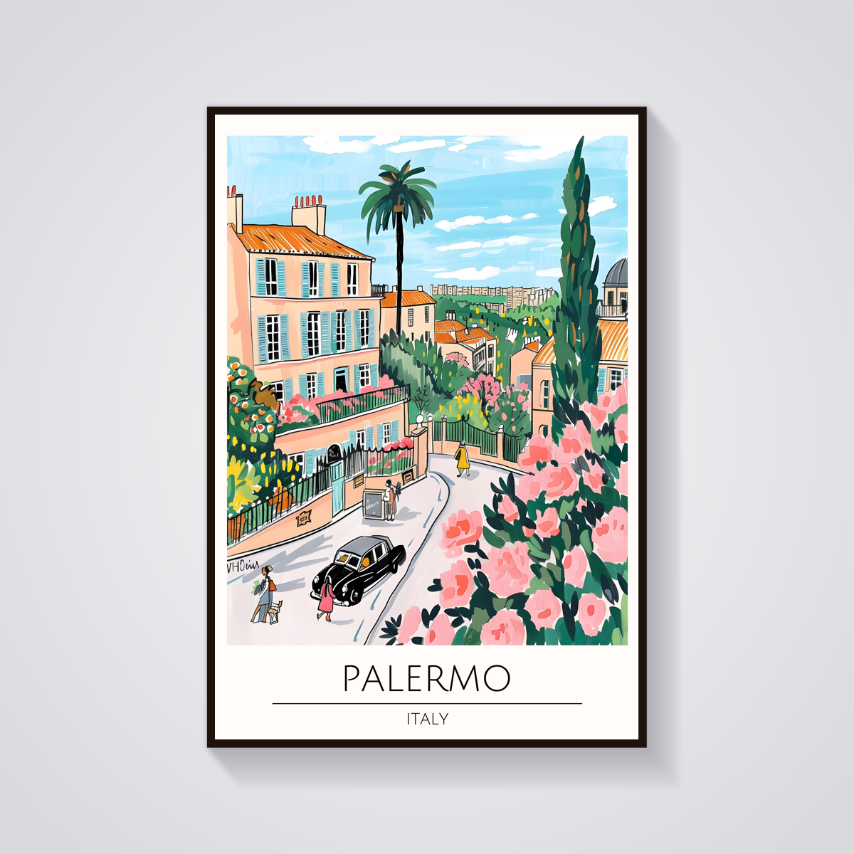 Palermo Street Scene Poster — vista frontale