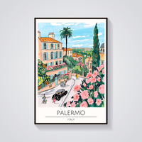 Palermo Street Scene Poster — vista frontale