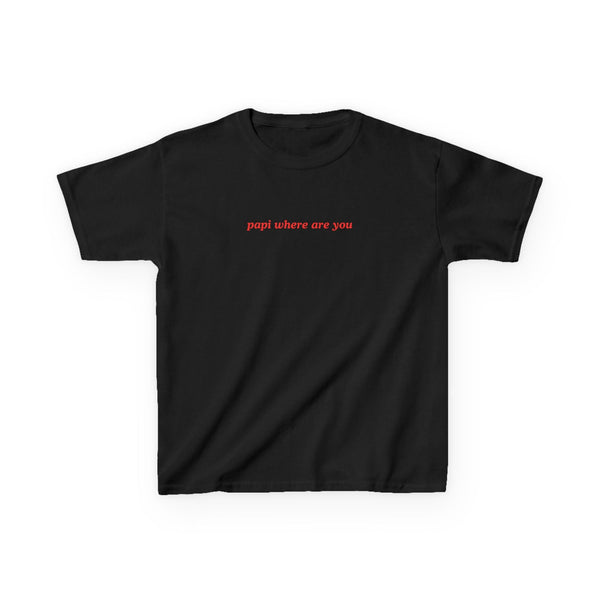 Papi Where Are You Baby Tee — vista frontale