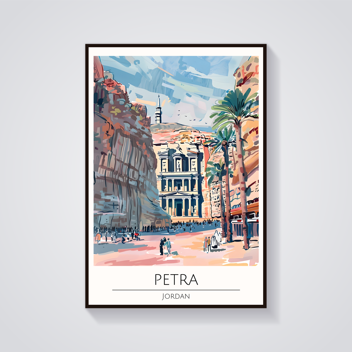 Petra Jordan Travel Poster — vista frontale