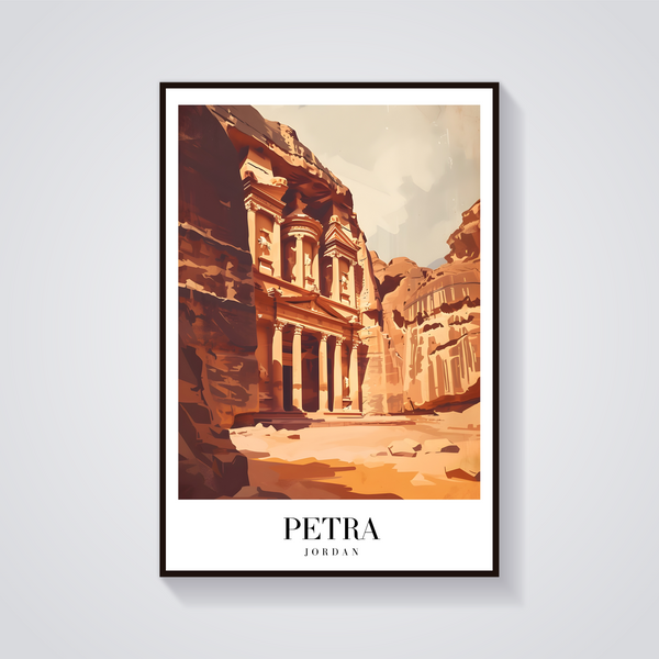 Petra Treasury Vintage Poster — vista frontale