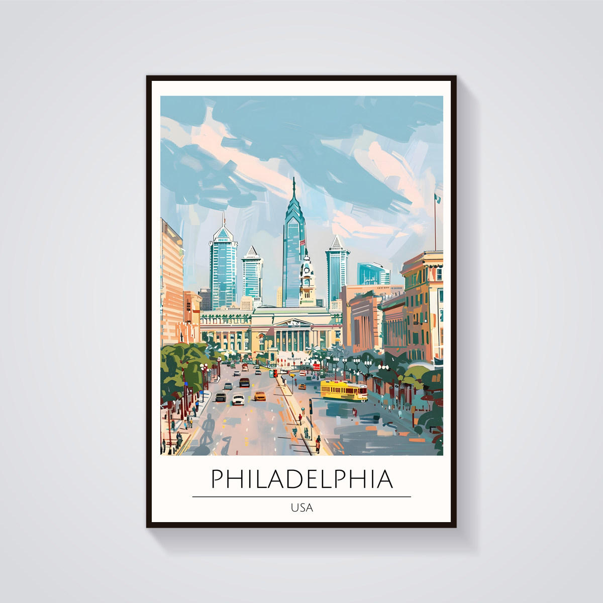 Philadelphia Cityscape Poster — vista frontale