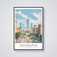 Philadelphia Cityscape Poster — vista frontale