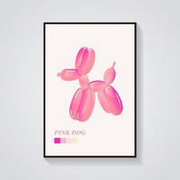 Pink Balloon Dog Poster — vista frontale