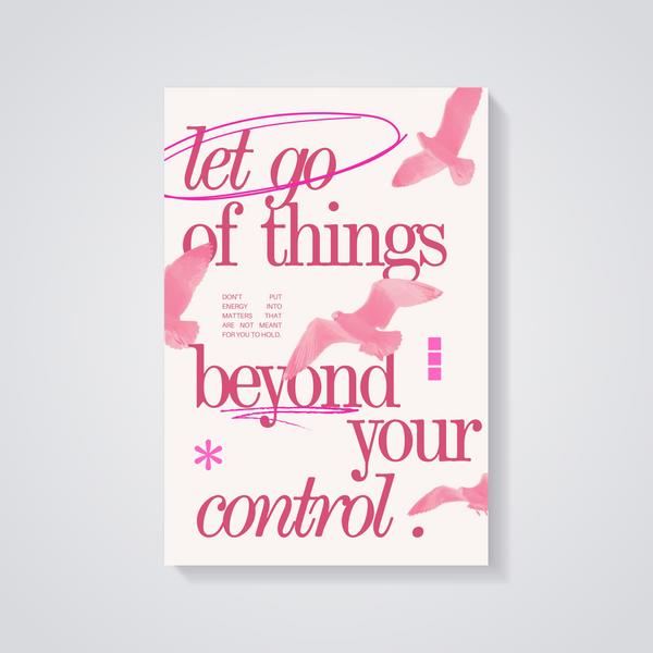 Pink Birds Letting Go Poster