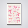 Pink Bows on Book Page Poster