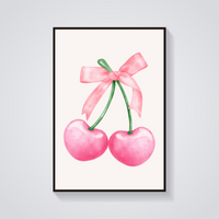 Pink Cherry Bow Poster — vista frontale