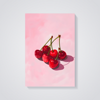 Pink Cherry Still Life Poster — vista posteriore