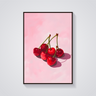Pink Cherry Still Life Poster