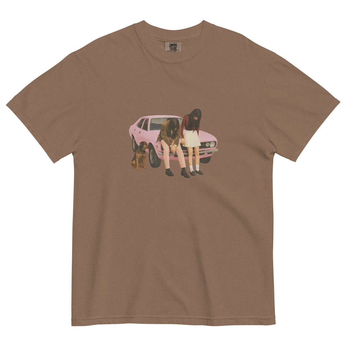 Pink Classic Car Graphic Heavyweight T Shirt — dettaglio