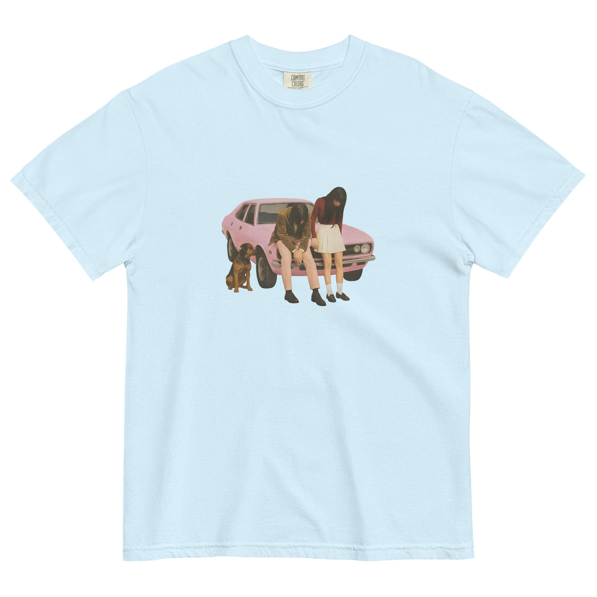 Pink Classic Car Graphic Heavyweight T Shirt — dettaglio della stampa
