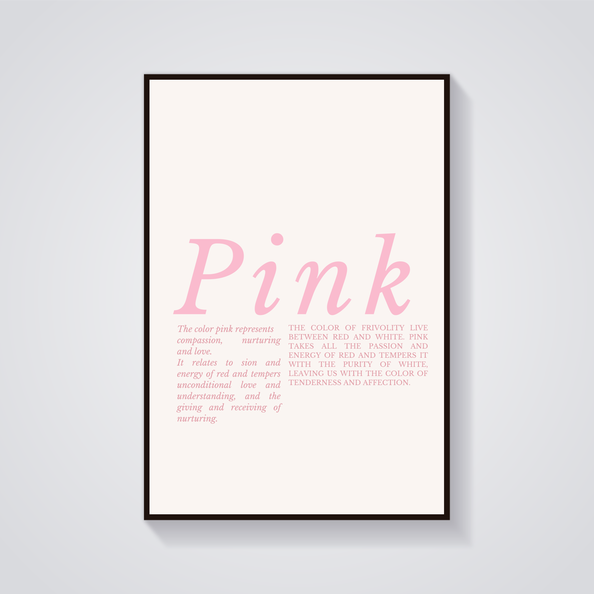 Pink Color Meaning Poster — vista frontale