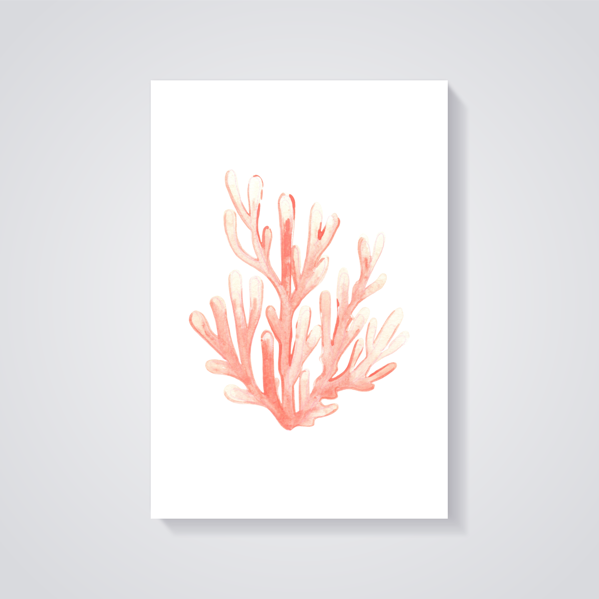 Pink Coral Watercolor Poster — vista posteriore