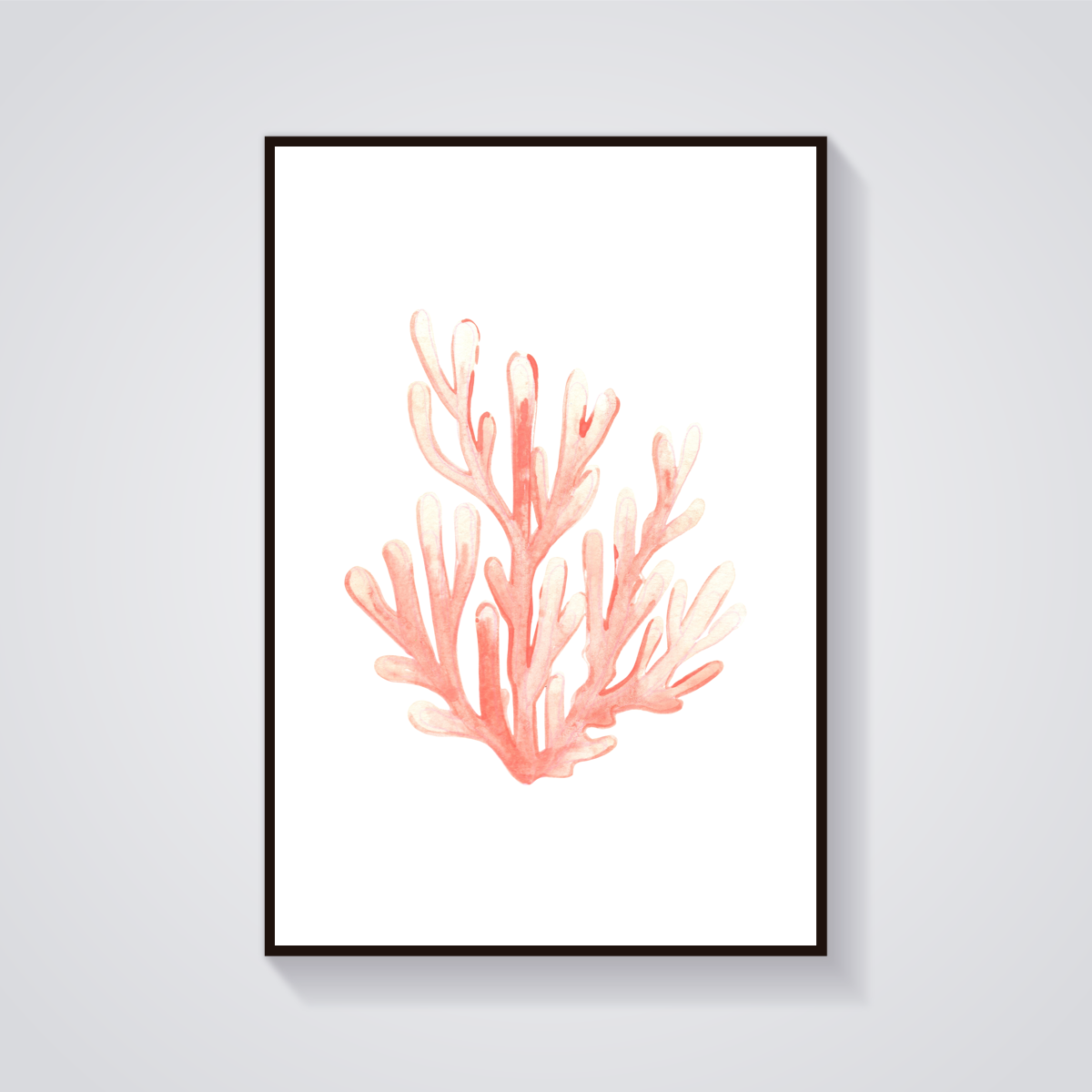 Pink Coral Watercolor Poster — vista frontale