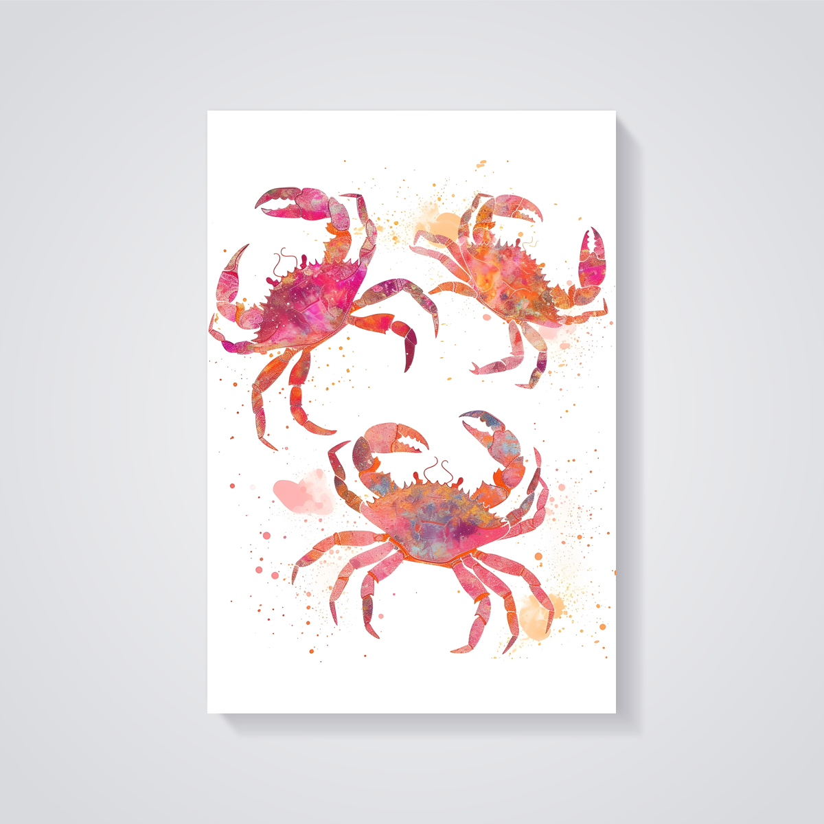 Pink Crab Trio Poster — vista posteriore