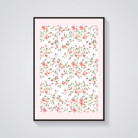 Pink Floral Aesthetic Poster — vista frontale