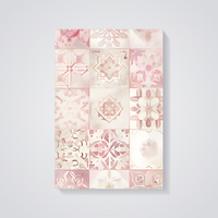Pink Floral Tile Pattern Poster — vista posteriore