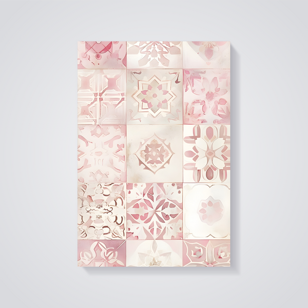 Pink Floral Tile Pattern Poster