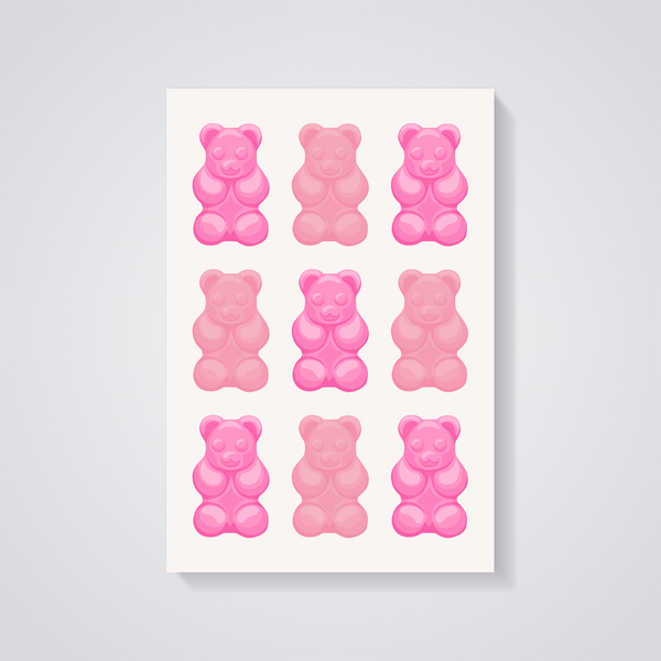 Pink Gummy Bears Poster