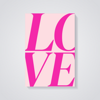 Pink LOVE Text Poster — vista posteriore