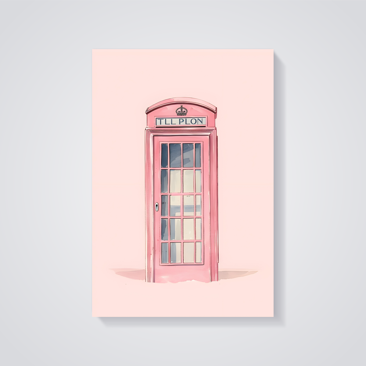Pink Phone Booth Poster — vista posteriore