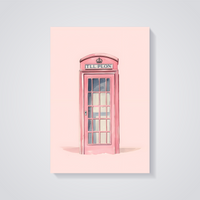Pink Phone Booth Poster — vista posteriore