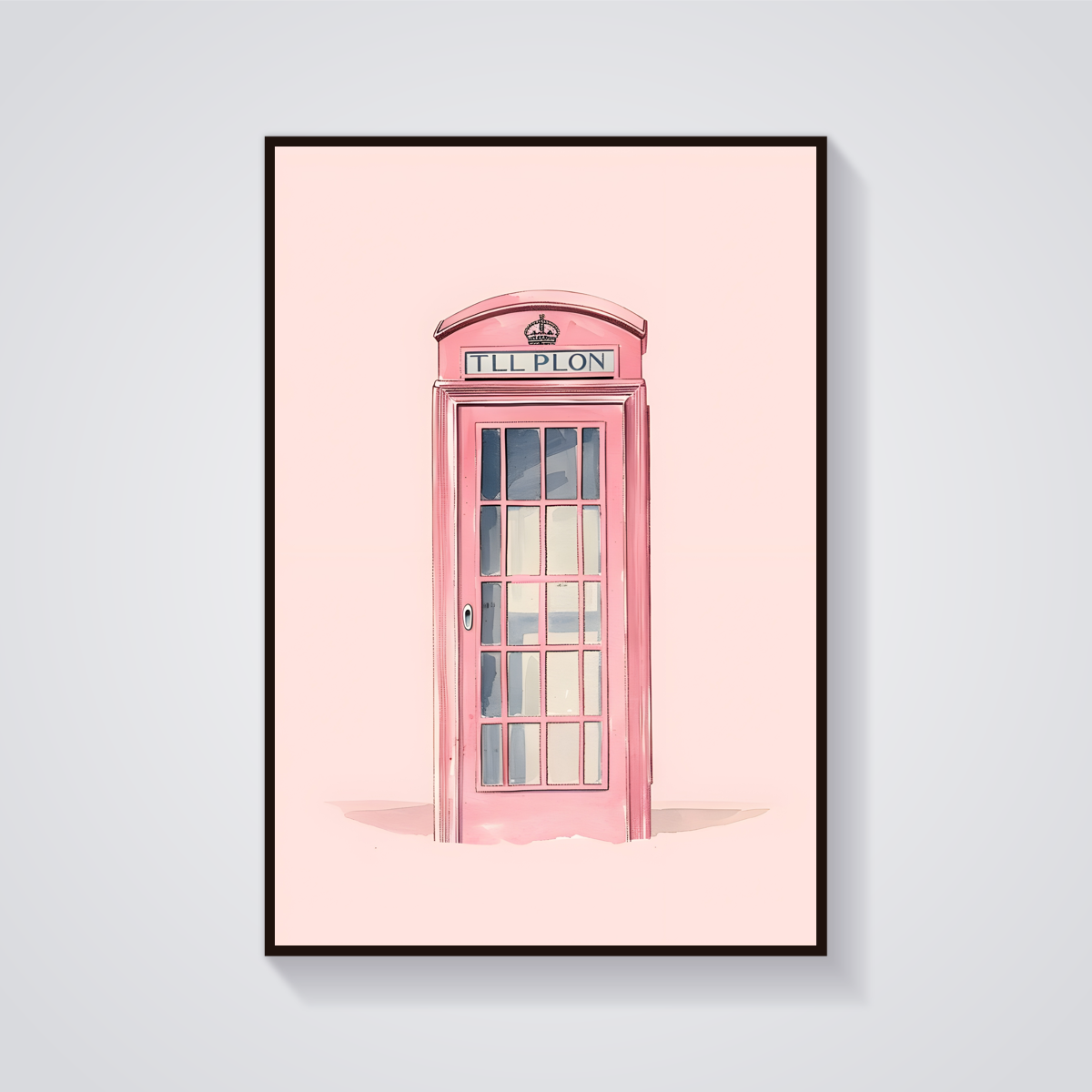 Pink Phone Booth Poster — vista frontale
