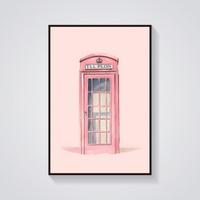 Pink Phone Booth Poster — vista frontale