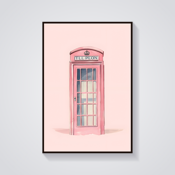 Pink Phone Booth Poster — vista frontale